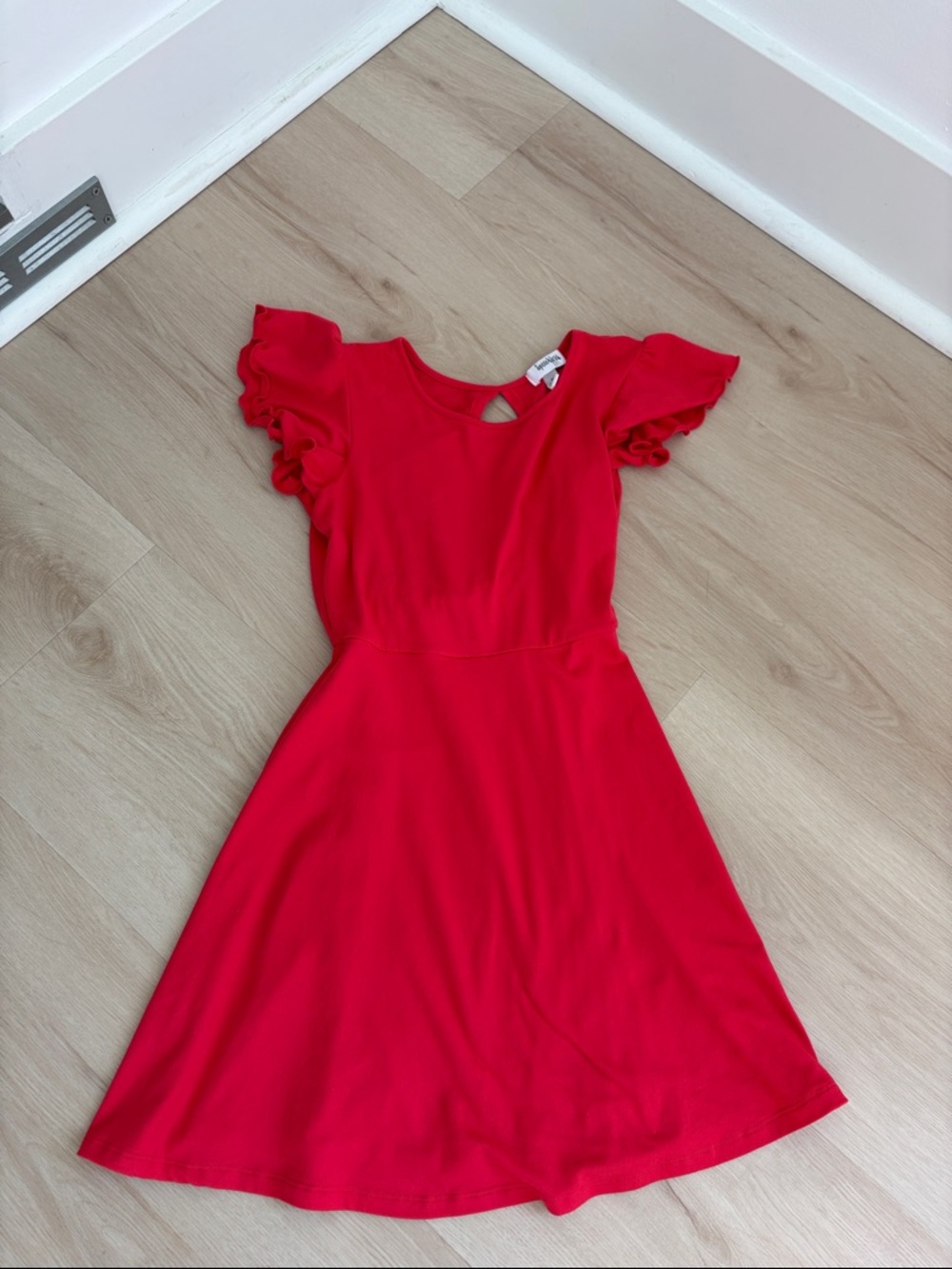 Speechless Bright Red Girls Dress with Flutter Shoulders
